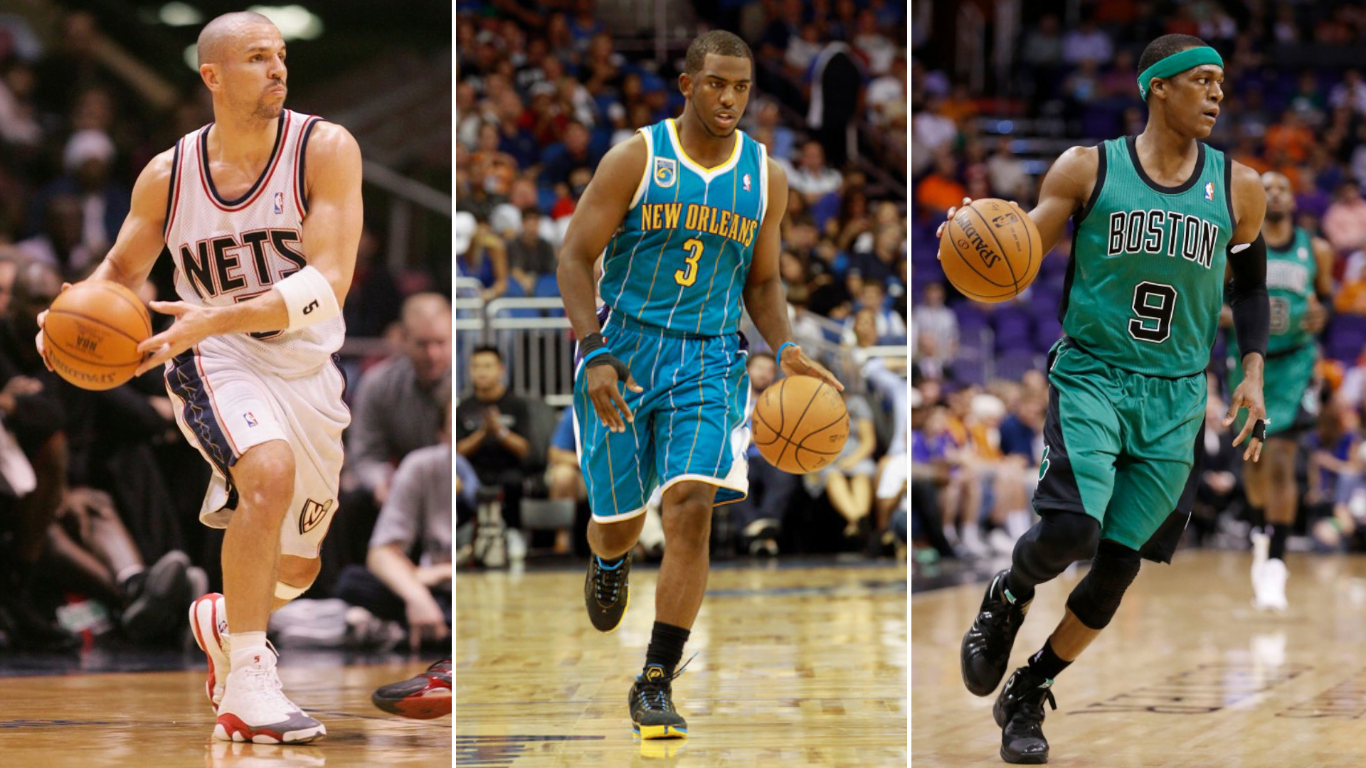 De gauche à droite, Jason Kidd, Chris Paul et Rajon Rondo