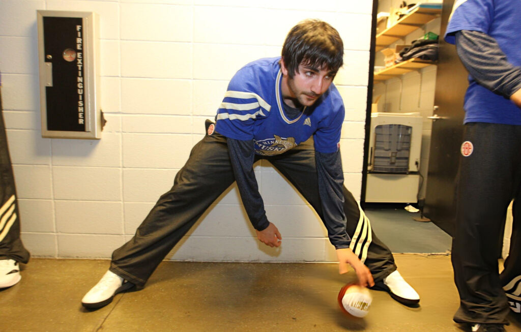 Ricky Rubio s'échauffant avant un match.