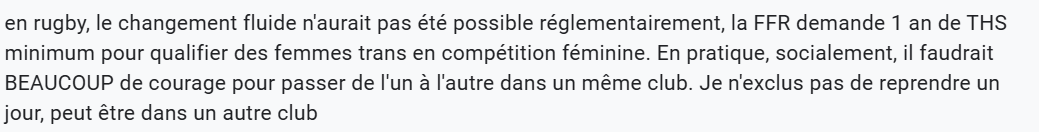 2ème témoignage du sondage transidentité dans le sport