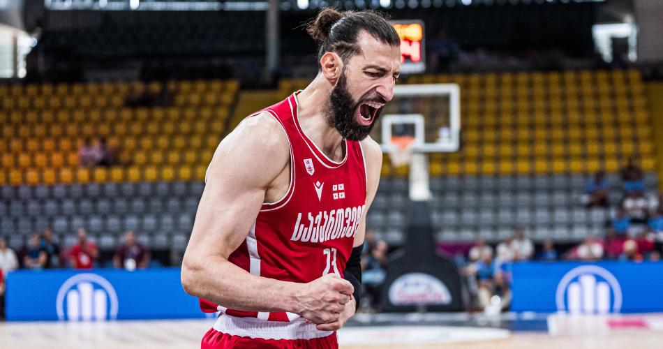 Après son énorme Euro avec la Géorgie, Tornike Shengelia tentera de poursuivre sur sa lancée pour relancer son nouveau club, Barcelone. Crédit : FIBA 