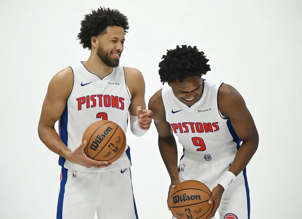 Cade Cunningham et Amen Thompson. Crédit : The Detroit News