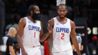 James Harden et Kawhi Leonard. Source : KTLA