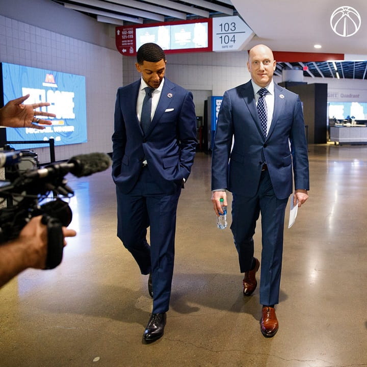 Will Dawkins et Michael Winger, à la tête des Wizards depuis 2023. (X : @WashWizards)